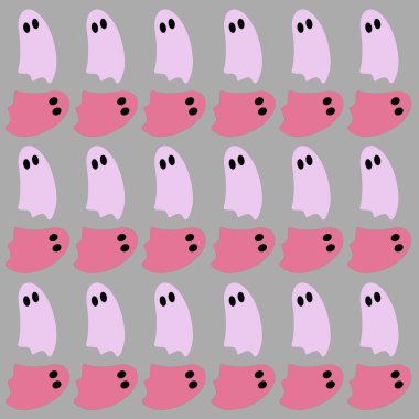 Komik Cadılar Bayramı Hayaletleri Cadılar Bayramı Desenli Arka plan Wallart VECTOR