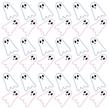 Komik Cadılar Bayramı Hayaletleri Cadılar Bayramı Desenli Arka plan Wallart VECTOR