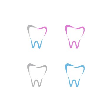 Dişçi Diş Bakımı Logosu İşaret Sembolü Beyazda izole edildi