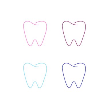 Dişçi Diş Bakımı Logosu İşaret Sembolü Beyazda izole edildi