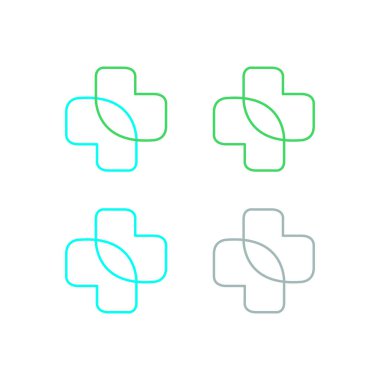 Tıbbi Çapraz İşaret Sembol Logo Vektörü