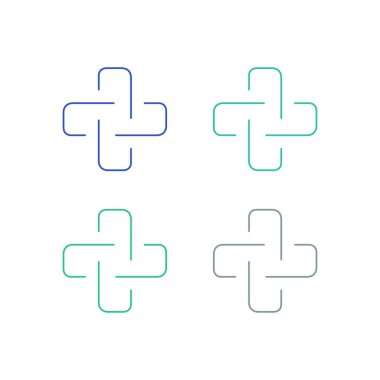 Tıbbi Çapraz İşaret Sembol Logo Vektörü