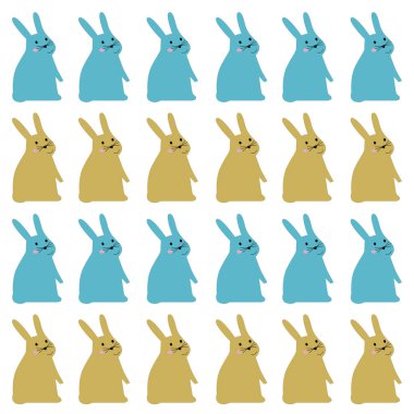 Bahar Tavşanları Bahar Tasarım Deseni Doku Vektörü