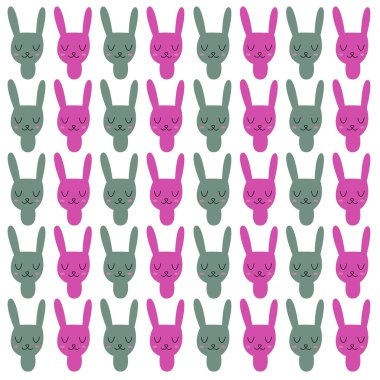 Bahar Tavşanları Bahar Tasarım Deseni Doku Vektörü