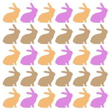 Renkli Pastel Bahar Tavşanları Tasarım Şablonu