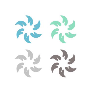 Doğal Yeşil Yapraklar İşaret Sembolü Logosu VECTOR