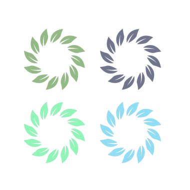 Doğal Yeşil Yapraklar İşaret Sembolü Logosu VECTOR