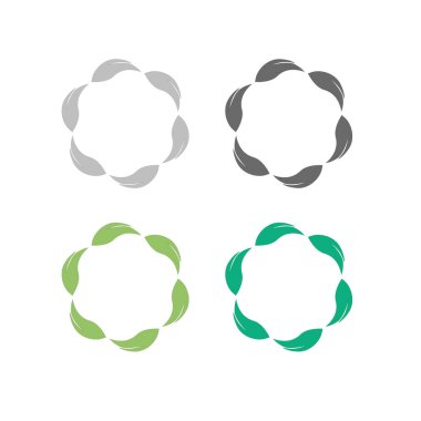 Doğal Yeşil Yapraklar İşaret Sembolü Logosu VECTOR