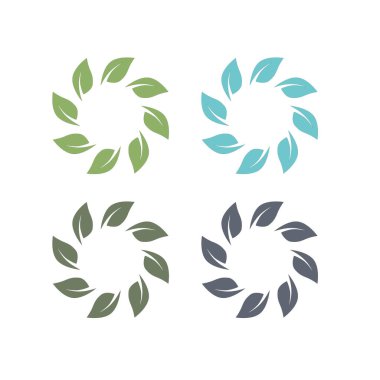 Doğal Yapraklar Botanik İşaret Sembol Logo Vektörü