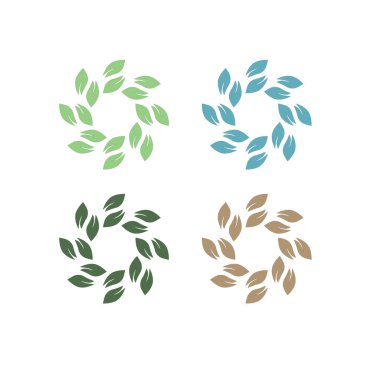 Doğal Yapraklar Botanik İşaret Sembol Logo Vektörü