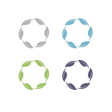 Doğal Yapraklar Botanik İşaret Sembol Logo Vektörü