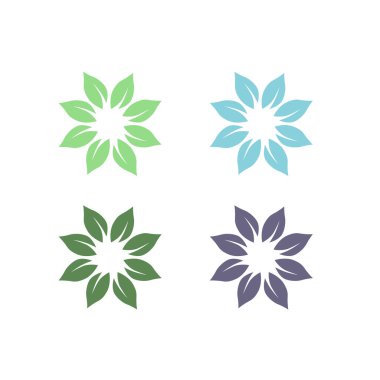 Doğal Yapraklar Botanik İşaret Sembol Logo Vektörü