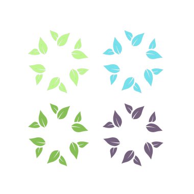 Yeşil Yapraklar Sembol Logo Vektörünü İmzala