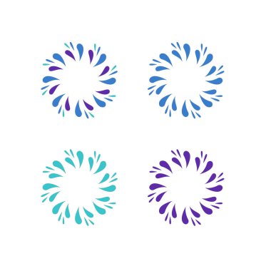 Su Sıçratma Aqua Park İşaret Sembolü logosu Beyaz Vektör üzerinde izole