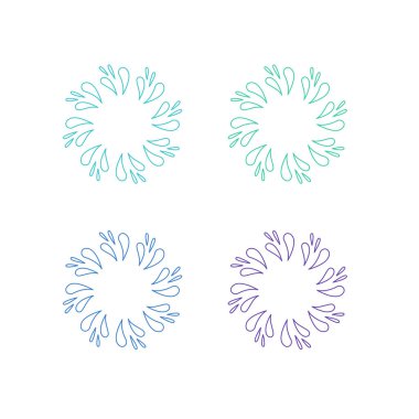 Su Sıçratma Aqua Park İşaret Sembolü logosu Beyaz Vektör üzerinde izole