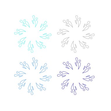 Su Sıçratma Aqua Park İşaret Sembolü logosu Beyaz Vektör üzerinde izole