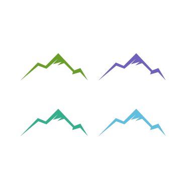 KOLORFUL HILL İŞARETİ İŞARETİ Bembeyaz üzerine VECTOR İŞARETİ