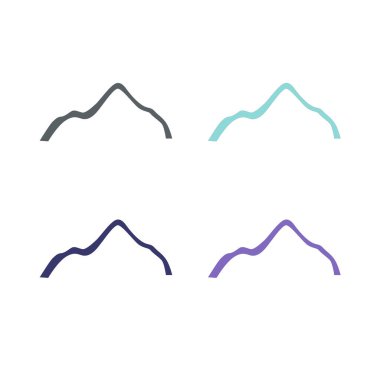 KOLORFUL HILL İŞARETİ İŞARETİ Bembeyaz üzerine VECTOR İŞARETİ