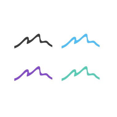 KOLORFUL HILL İŞARETİ İŞARETİ Bembeyaz üzerine VECTOR İŞARETİ