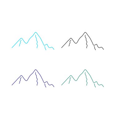 KOLORFUL HILL İŞARETİ İŞARETİ Bembeyaz üzerine VECTOR İŞARETİ