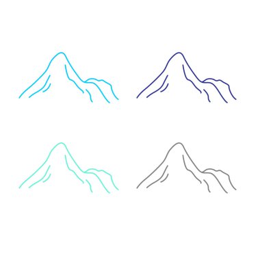 KOLORFUL HILL İŞARETİ İŞARETİ Bembeyaz üzerine VECTOR İŞARETİ