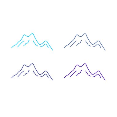 KOLORFUL HILL İŞARETİ İŞARETİ Bembeyaz üzerine VECTOR İŞARETİ