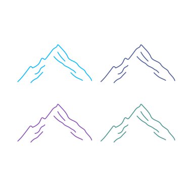 KOLORFUL HILL İŞARETİ İŞARETİ Bembeyaz üzerine VECTOR İŞARETİ