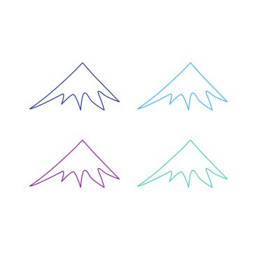 KOLORFUL HILL İŞARETİ İŞARETİ Bembeyaz üzerine VECTOR İŞARETİ