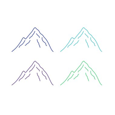 KOLORFUL HILL İŞARETİ İŞARETİ Bembeyaz üzerine VECTOR İŞARETİ