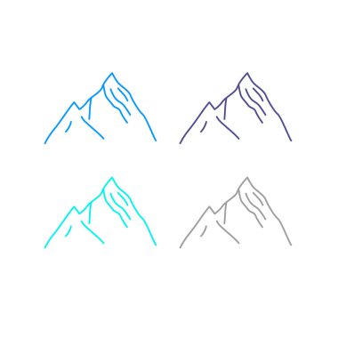 KOLORFUL HILL İŞARETİ İŞARETİ Bembeyaz üzerine VECTOR İŞARETİ