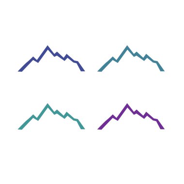 KOLORFUL HILL İŞARETİ İŞARETİ Bembeyaz üzerine VECTOR İŞARETİ