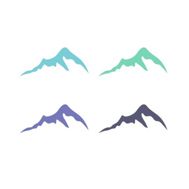 KOLORFUL HILL İŞARETİ İŞARETİ Bembeyaz üzerine VECTOR İŞARETİ