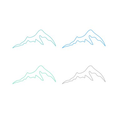 KOLORFUL HILL İŞARETİ İŞARETİ Bembeyaz üzerine VECTOR İŞARETİ