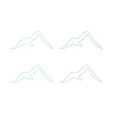 KOLORFUL HILL İŞARETİ İŞARETİ Bembeyaz üzerine VECTOR İŞARETİ