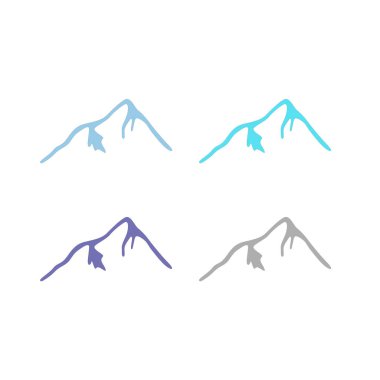 KOLORFUL HILL İŞARETİ İŞARETİ Bembeyaz üzerine VECTOR İŞARETİ