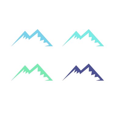 KOLORFUL HILL İŞARETİ İŞARETİ Bembeyaz üzerine VECTOR İŞARETİ