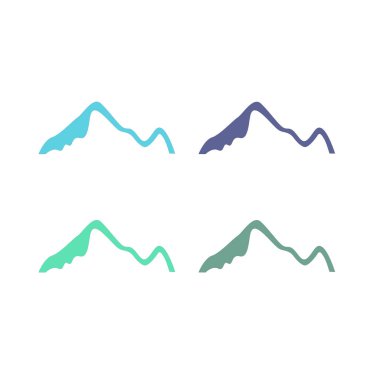 KOLORFUL HILL İŞARETİ İŞARETİ Bembeyaz üzerine VECTOR İŞARETİ