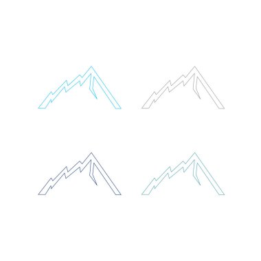 KOLORFUL HILL İŞARETİ İŞARETİ Bembeyaz üzerine VECTOR İŞARETİ