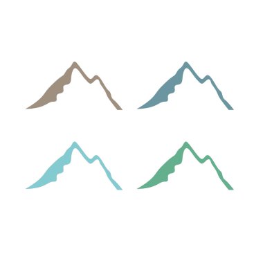 KOLORFUL HILL İŞARETİ İŞARETİ Bembeyaz üzerine VECTOR İŞARETİ