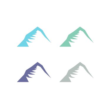 KOLORFUL HILL İŞARETİ İŞARETİ Bembeyaz üzerine VECTOR İŞARETİ