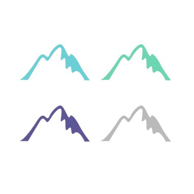 KOLORFUL HILL İŞARETİ İŞARETİ Bembeyaz üzerine VECTOR İŞARETİ