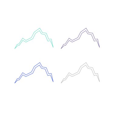 KOLORFUL HILL İŞARETİ İŞARETİ Bembeyaz üzerine VECTOR İŞARETİ