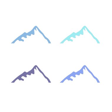 KOLORFUL HILL İŞARETİ İŞARETİ Bembeyaz üzerine VECTOR İŞARETİ