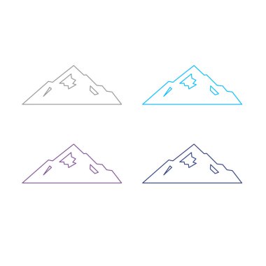 KOLORFUL HILL İŞARETİ İŞARETİ Bembeyaz üzerine VECTOR İŞARETİ