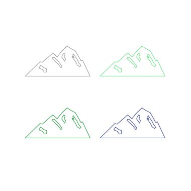 KOLORFUL HILL İŞARETİ İŞARETİ Bembeyaz üzerine VECTOR İŞARETİ