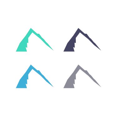 KOLORFUL HILL İŞARETİ İŞARETİ Bembeyaz üzerine VECTOR İŞARETİ