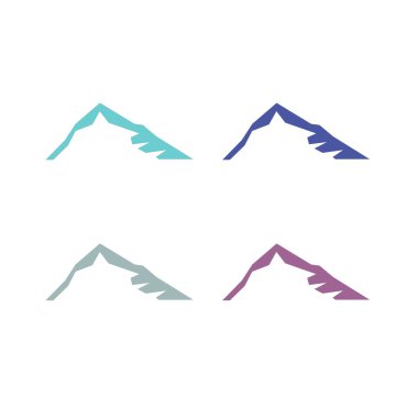 KOLORFUL HILL İŞARETİ İŞARETİ Bembeyaz üzerine VECTOR İŞARETİ