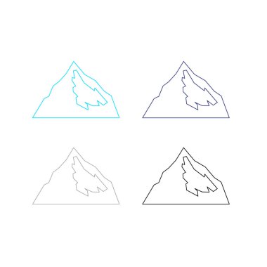 KOLORFUL HILL İŞARETİ İŞARETİ Bembeyaz üzerine VECTOR İŞARETİ