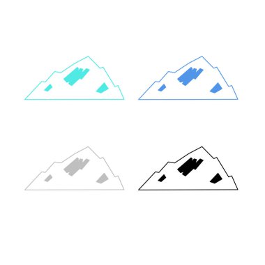 KOLORFUL HILL İŞARETİ İŞARETİ Bembeyaz üzerine VECTOR İŞARETİ