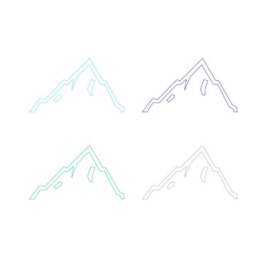 KOLORFUL HILL İŞARETİ İŞARETİ Bembeyaz üzerine VECTOR İŞARETİ